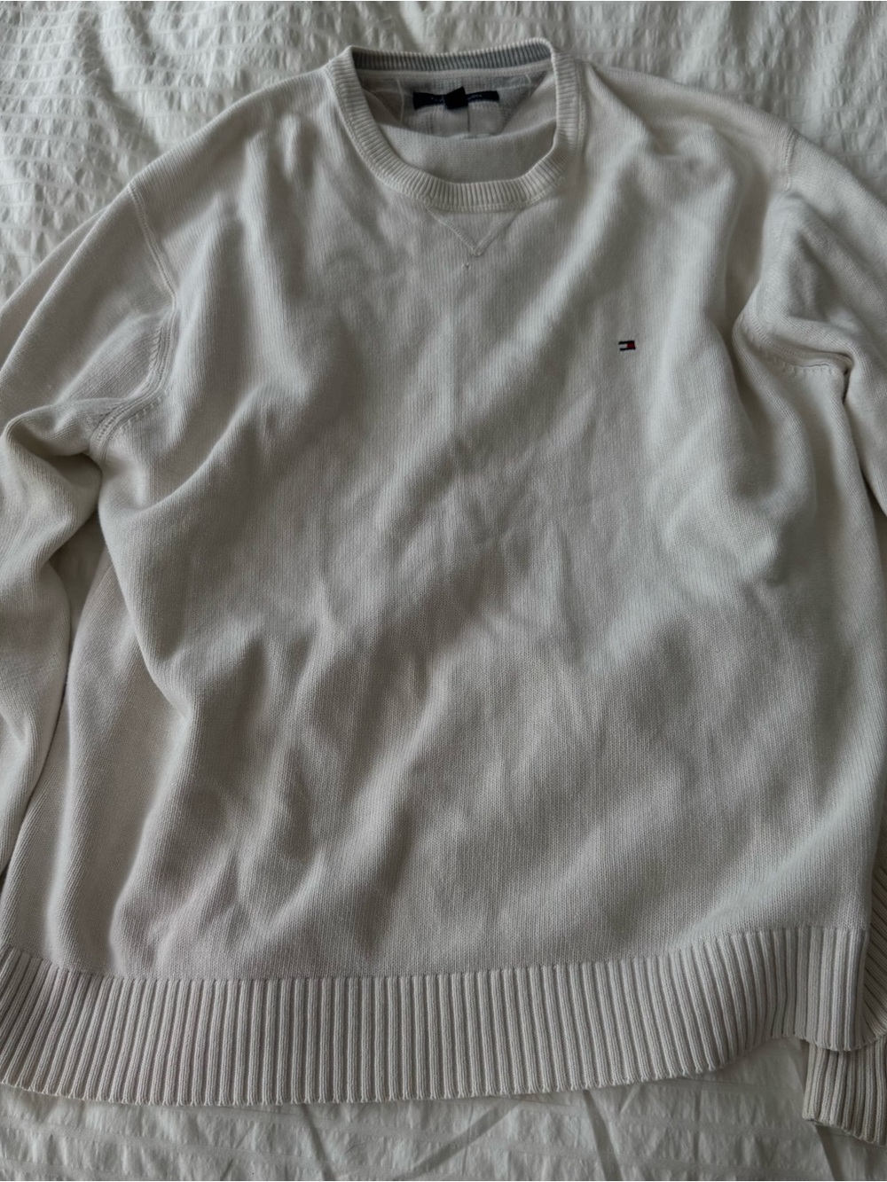 Tommy Hilfiger Men's Off-White Crewneck Sweatshirt